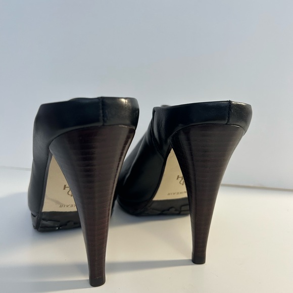 Cole Haan Black Leather Peep Toe Mules - Picture 4 of 6